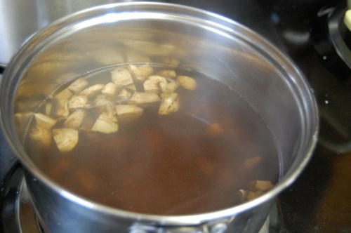 beef stock Beef broth with mushrooms