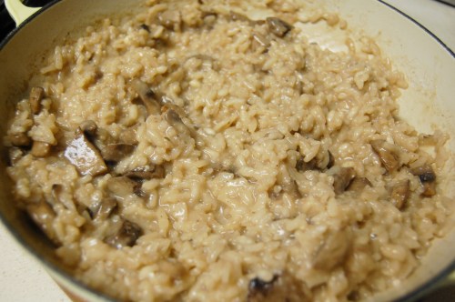 Finished risotto Finished mushroom risotto