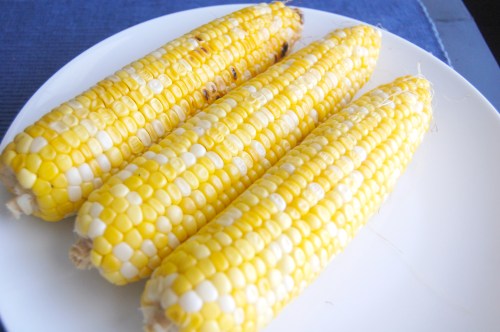 Corn cobs with husk removed