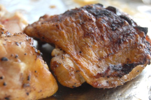 Chicken thighs hot off the grill